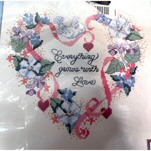 Dimensions Counted Cross Stitch Kit 3555 Heart Of Love 10"x10" Cotton Aida Cloth